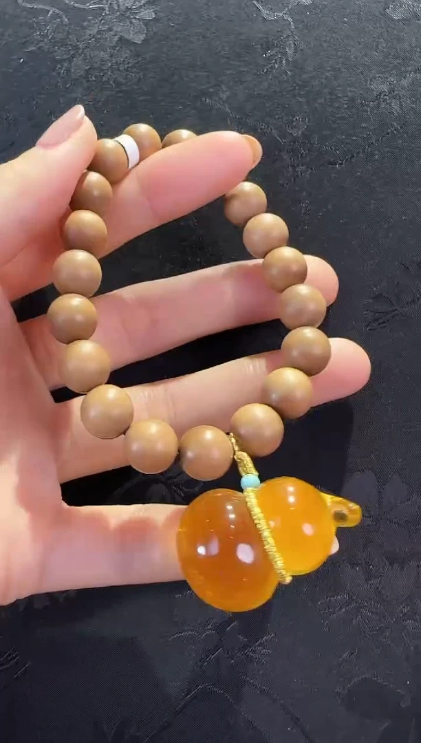 手链蜜蜡18K金镶嵌葫芦款