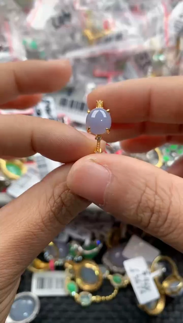 银S925镶嵌戒指翡翠222               9