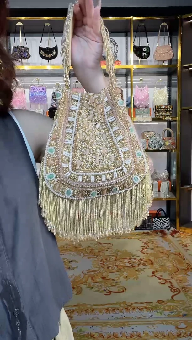 织物织物珠韵恒泽重工串珠手提包