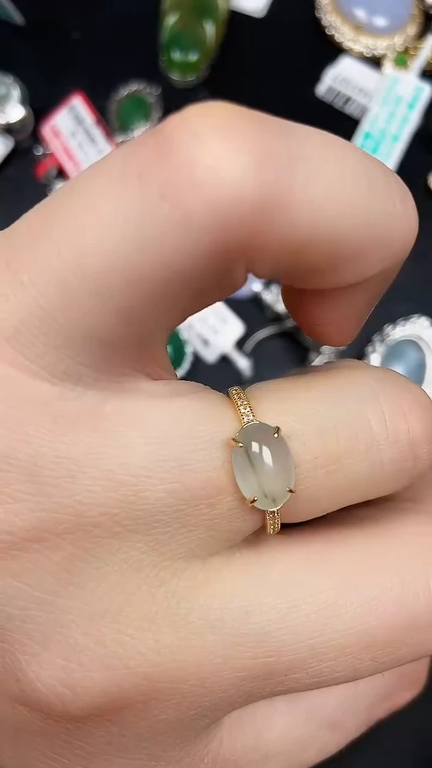 银S925镶嵌戒指翡翠3400