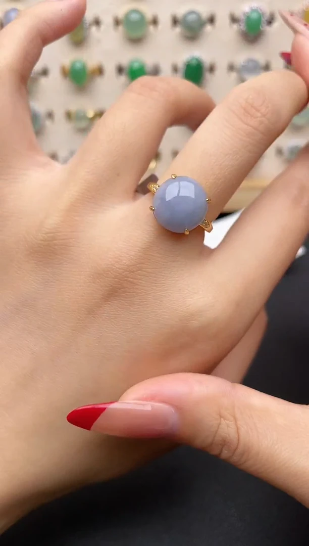 【闪购商品】翡翠戒指银S925镶嵌一物一证一礼盒