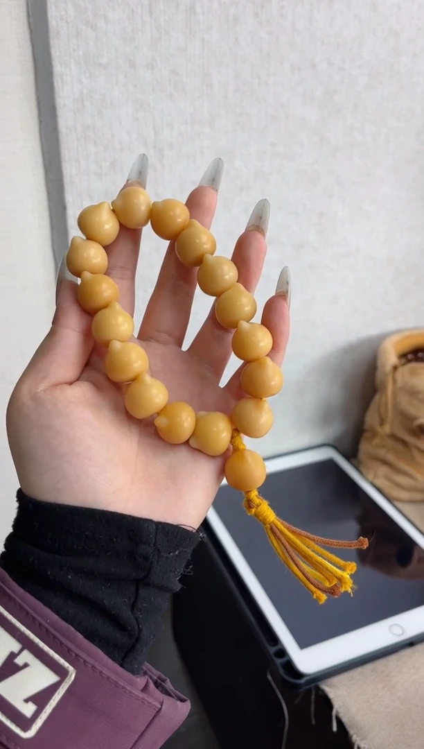 【闪购商品】菩提根/象牙果手串干磨猫猫头19mm手持N97