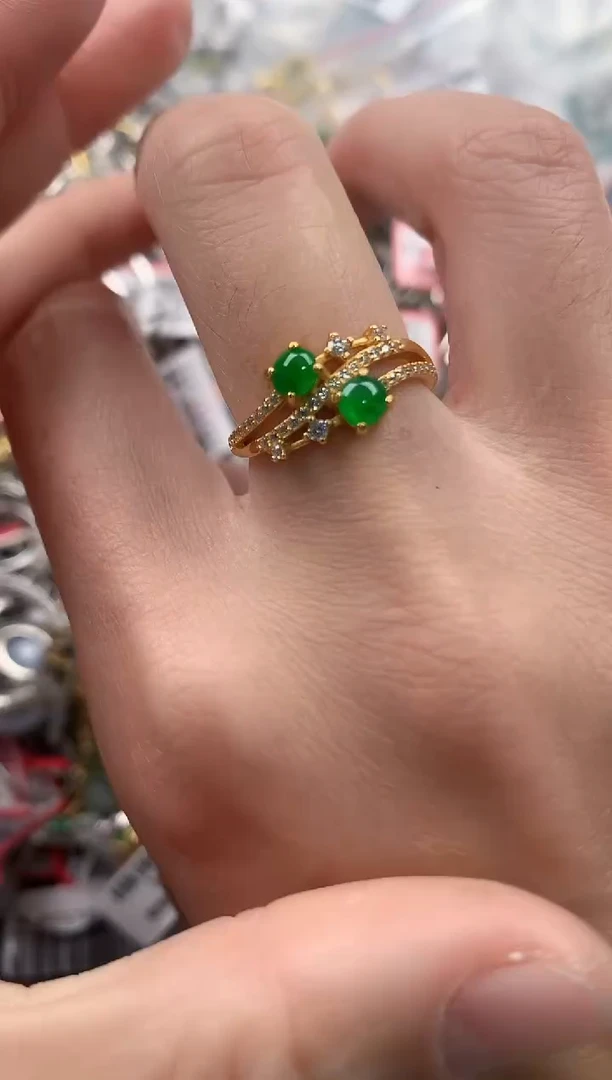 银S925镶嵌戒指翡翠111  8