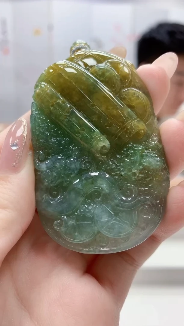 定制翡翠未镶嵌5028jw-毛货挂件75