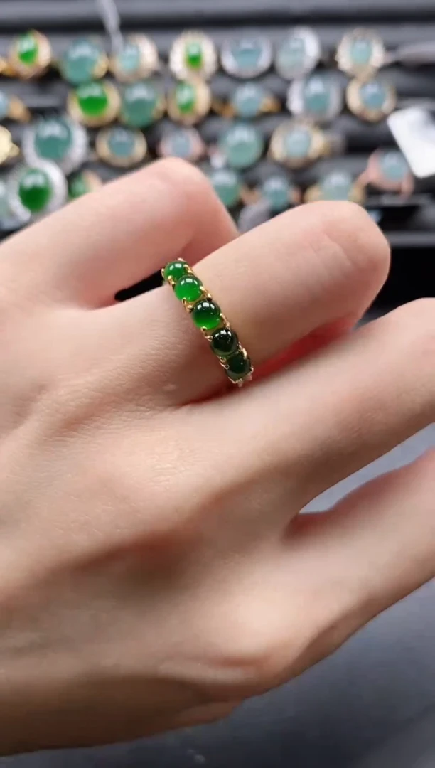 【闪购商品】翡翠戒指银S925镶嵌1551-5