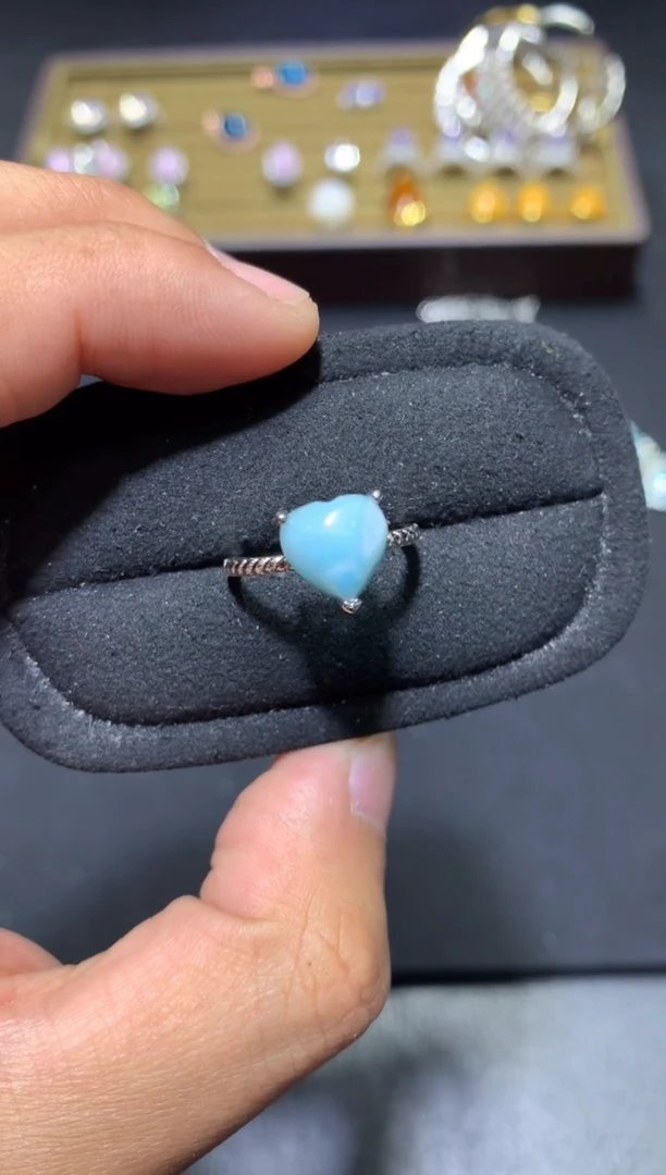 未镶嵌针钠钙石（海纹石）戒指G88