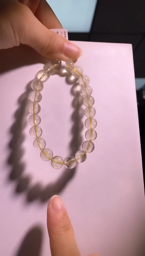 未镶嵌手串水晶天然金发晶单圈手串
