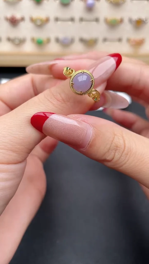 【闪购商品】翡翠戒指银S925镶嵌一物一证一礼盒