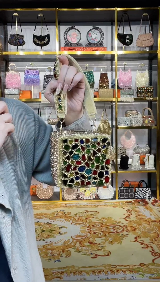 织物珠韵恒泽重工串珠手提包
