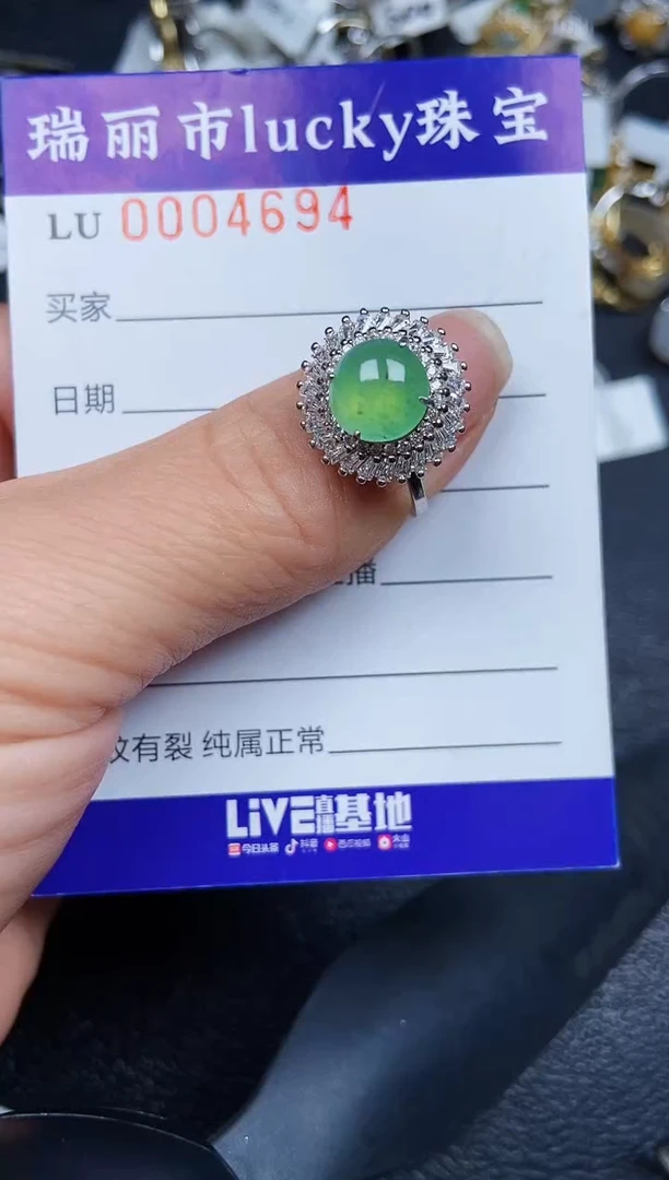 翡翠银S925镶嵌颈饰4694