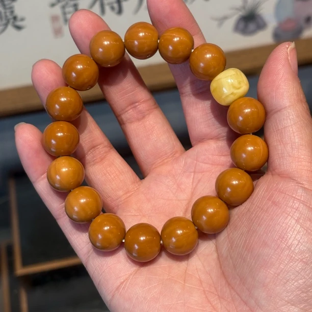 「茗月」猴头核桃圆珠13mm手串