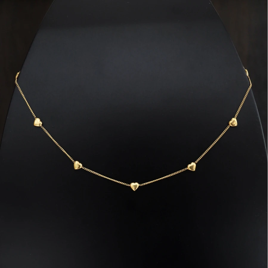 IMFLY 钛钢项链 金小金自制女装 项链DYL025轻奢气质桃心锁骨链