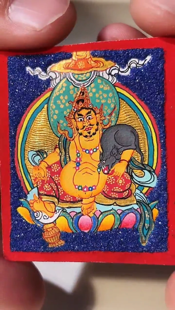 吊坠   黄财神唐卡