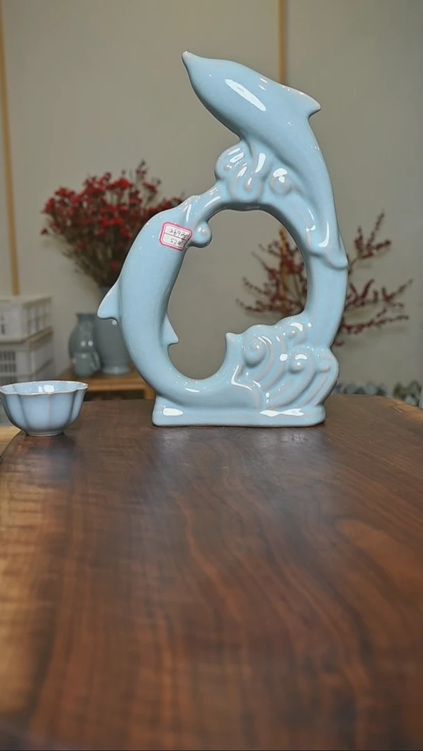 【闪购商品】其他52#步步高升天青釉 朱家款