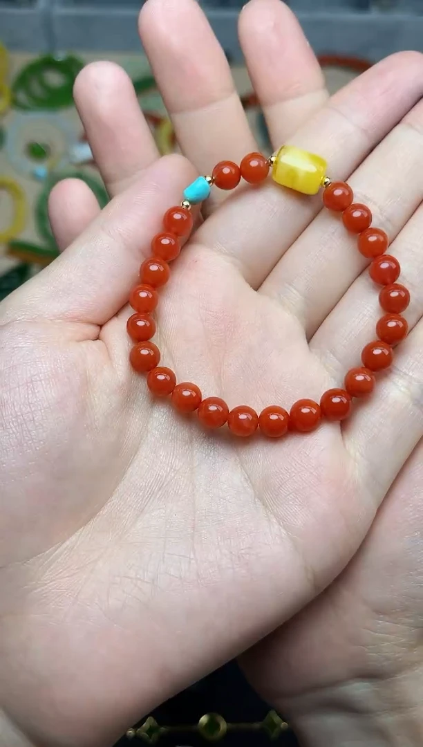南红玛瑙手串未镶嵌手串06