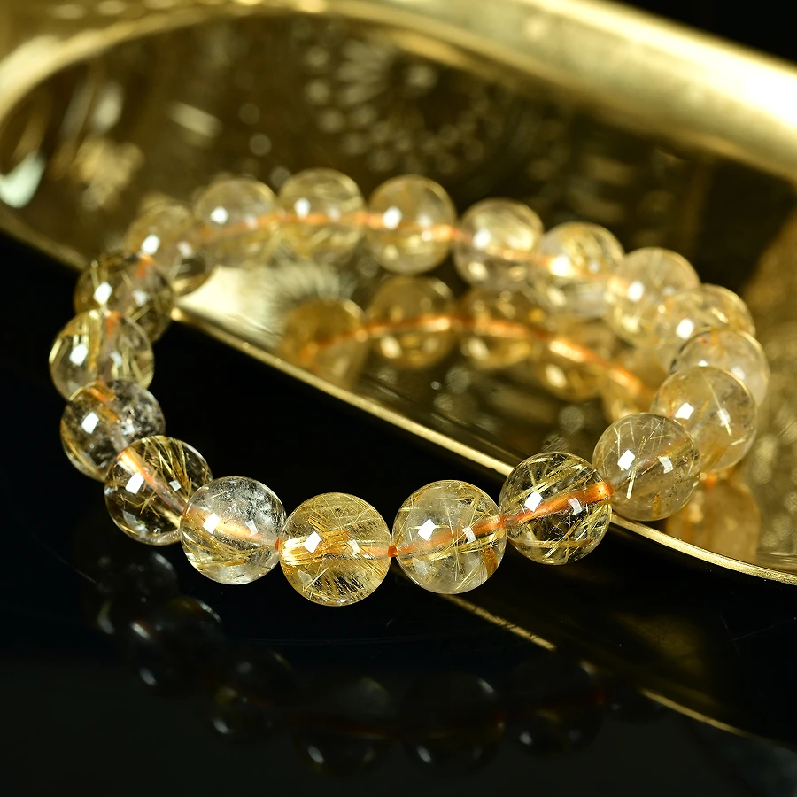 九福晶典 金发晶圆珠手链（多样性发货） JFTK94395-10.0mm