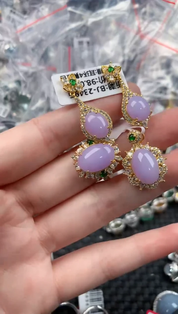银S925镶嵌戒指翡翠555          10