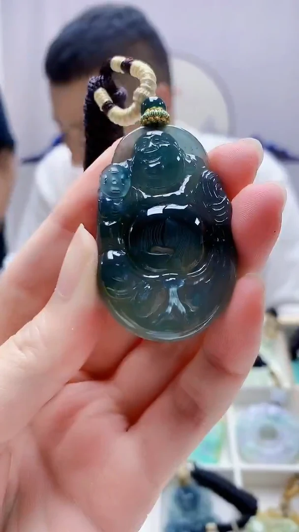 未镶嵌定制翡翠4898zm-毛货挂件96佛公