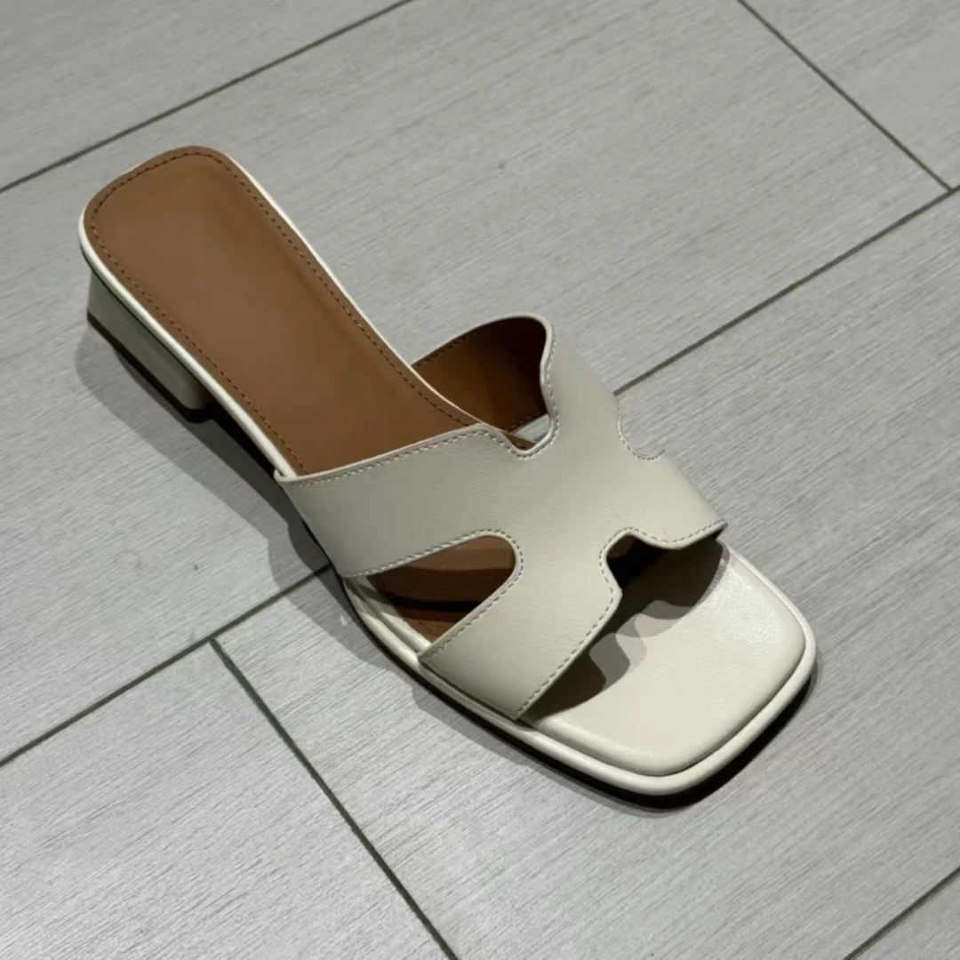 （唯品专属）7-7540新款中跟凉拖鞋舒适休闲百搭粗跟夏季凉拖鞋时尚