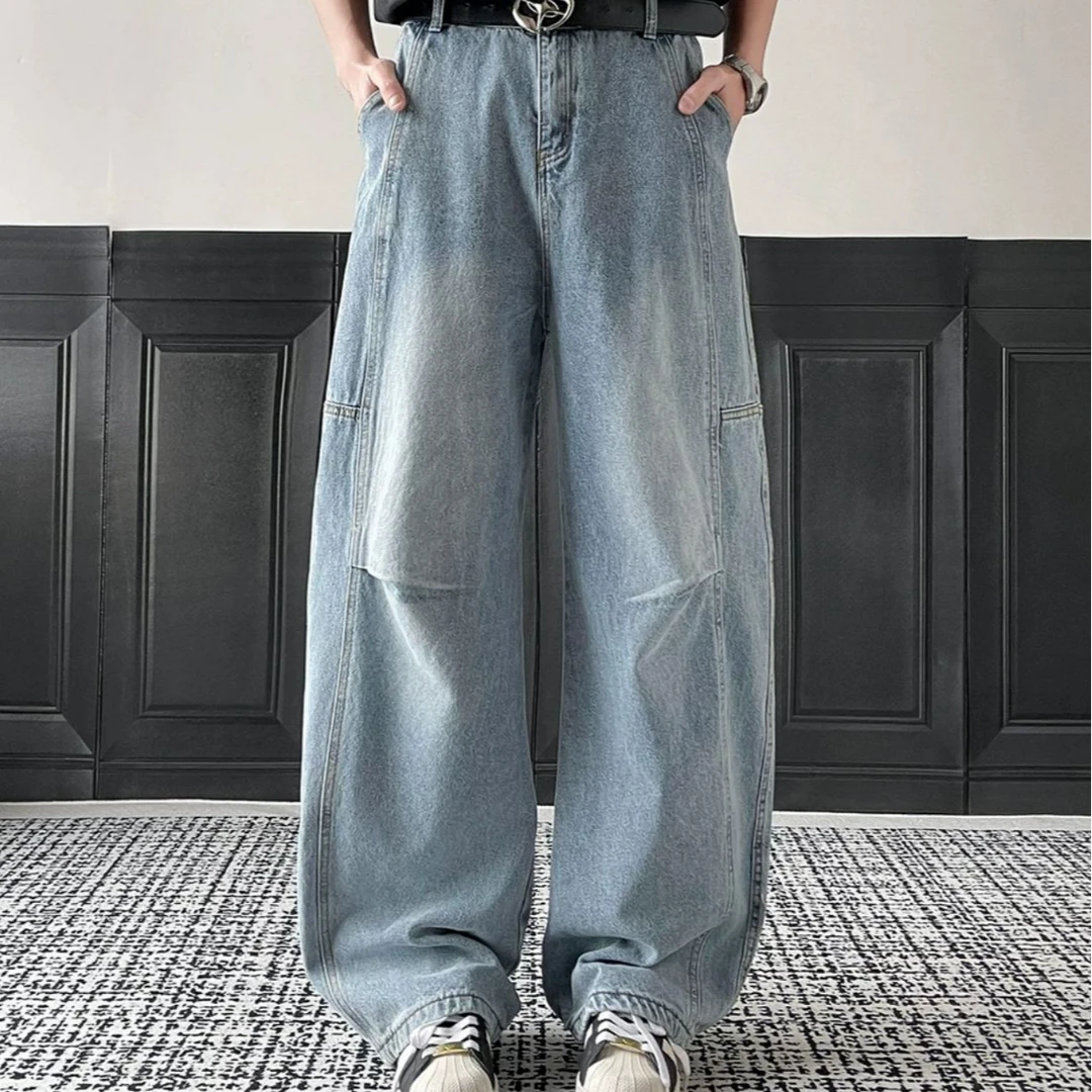新款2025夏季宽松美式时尚潮流弯刀裤