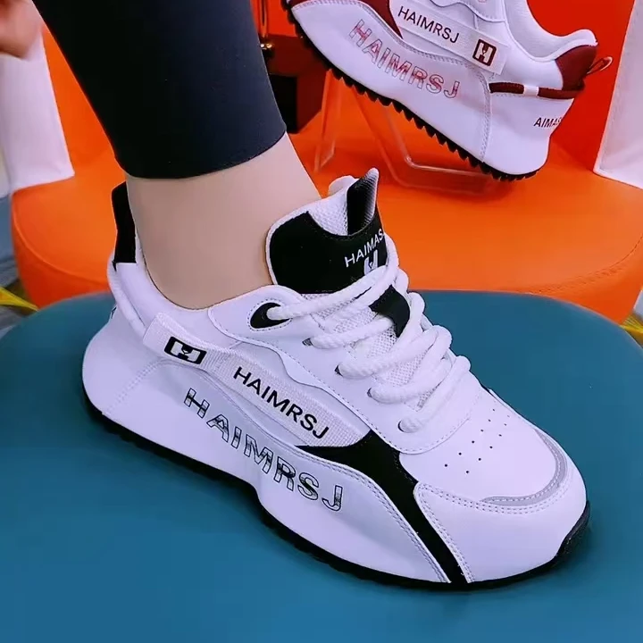 爱玛氏世佳真皮厚底老爹鞋女2025新款百搭时尚单鞋软底运动休闲鞋