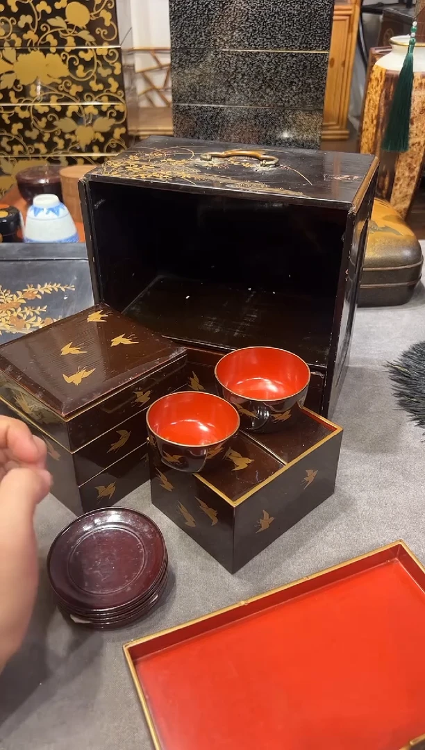 金莳绘 茶箱 大漆漆器大漆漆器
