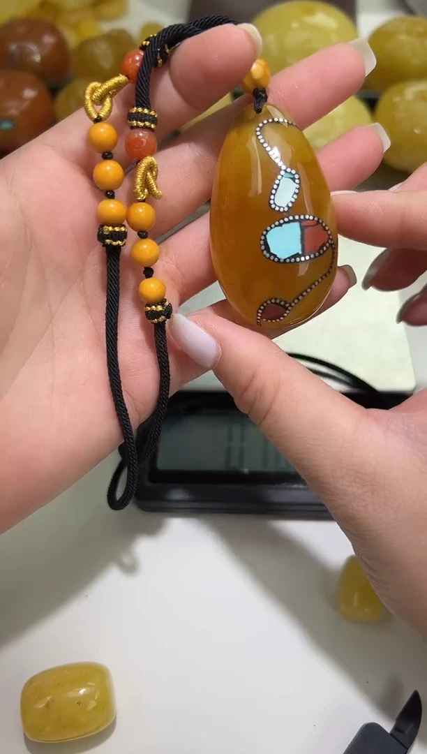 裸石琥珀未镶嵌琥珀蜜蜡吊坠
