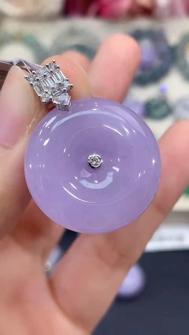 吊坠(不含链)18K金镶嵌翡翠B178