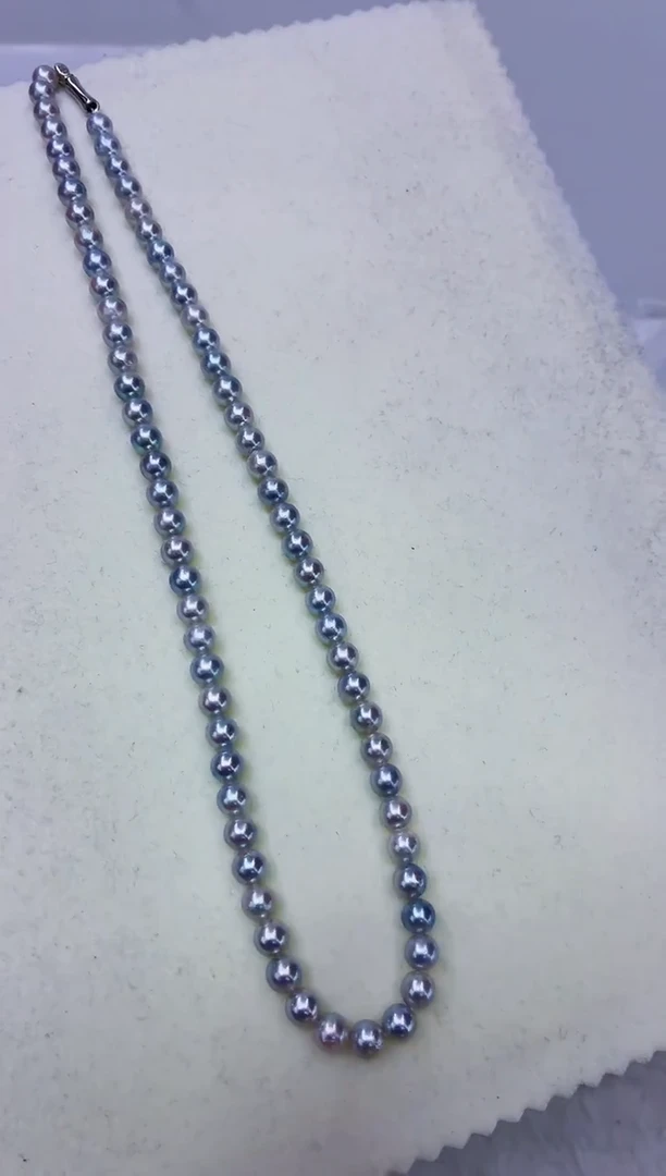 未镶嵌DA海水珍珠灰珠串链5-6 y830