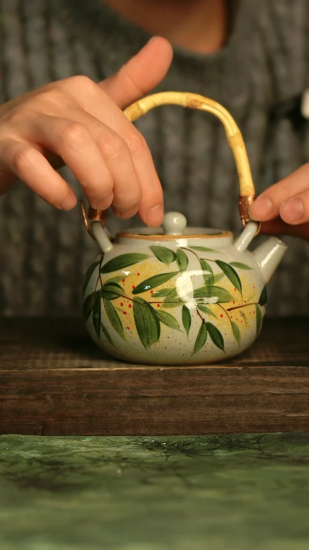 釉下彩手工手绘瓷器青诗集手工手绘瓷器