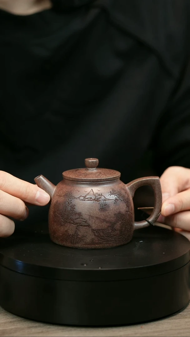 茶壶紫砂好****烤H2143李琴溪山垂钓渔罩