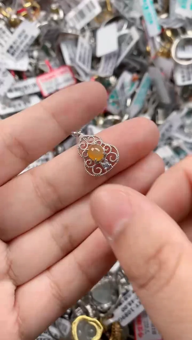 银S925镶嵌戒指翡翠444     4