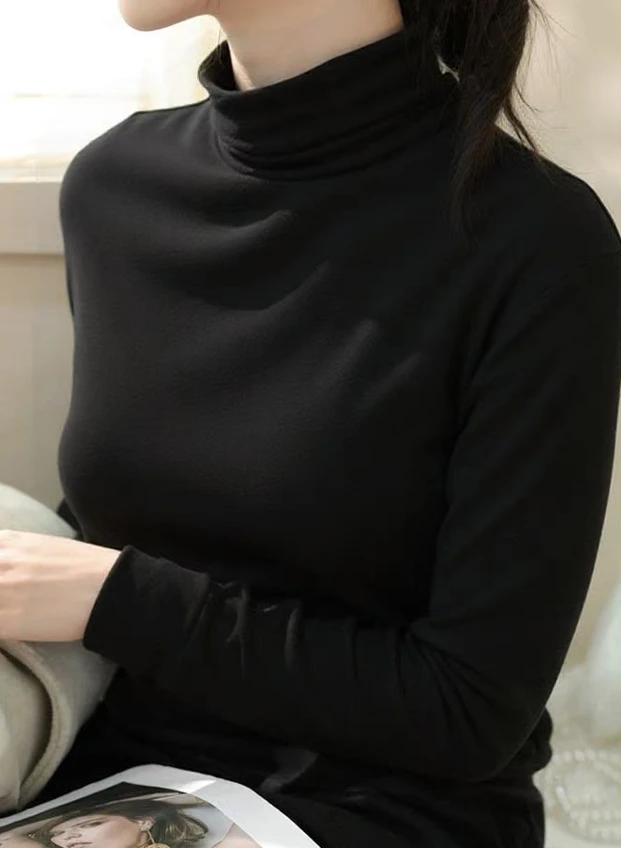 小胖子优选女装多色打底时尚休闲修身2025德绒大码羊绒蛋白棉