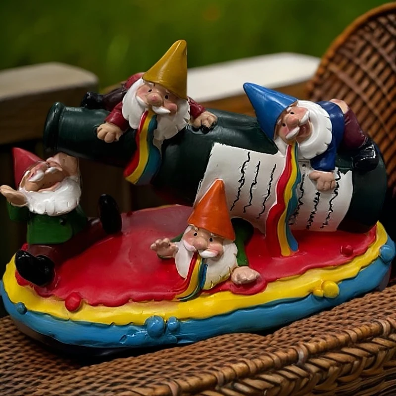 酒瓶地精老头复古百搭花园装饰阳台摆件酒柜