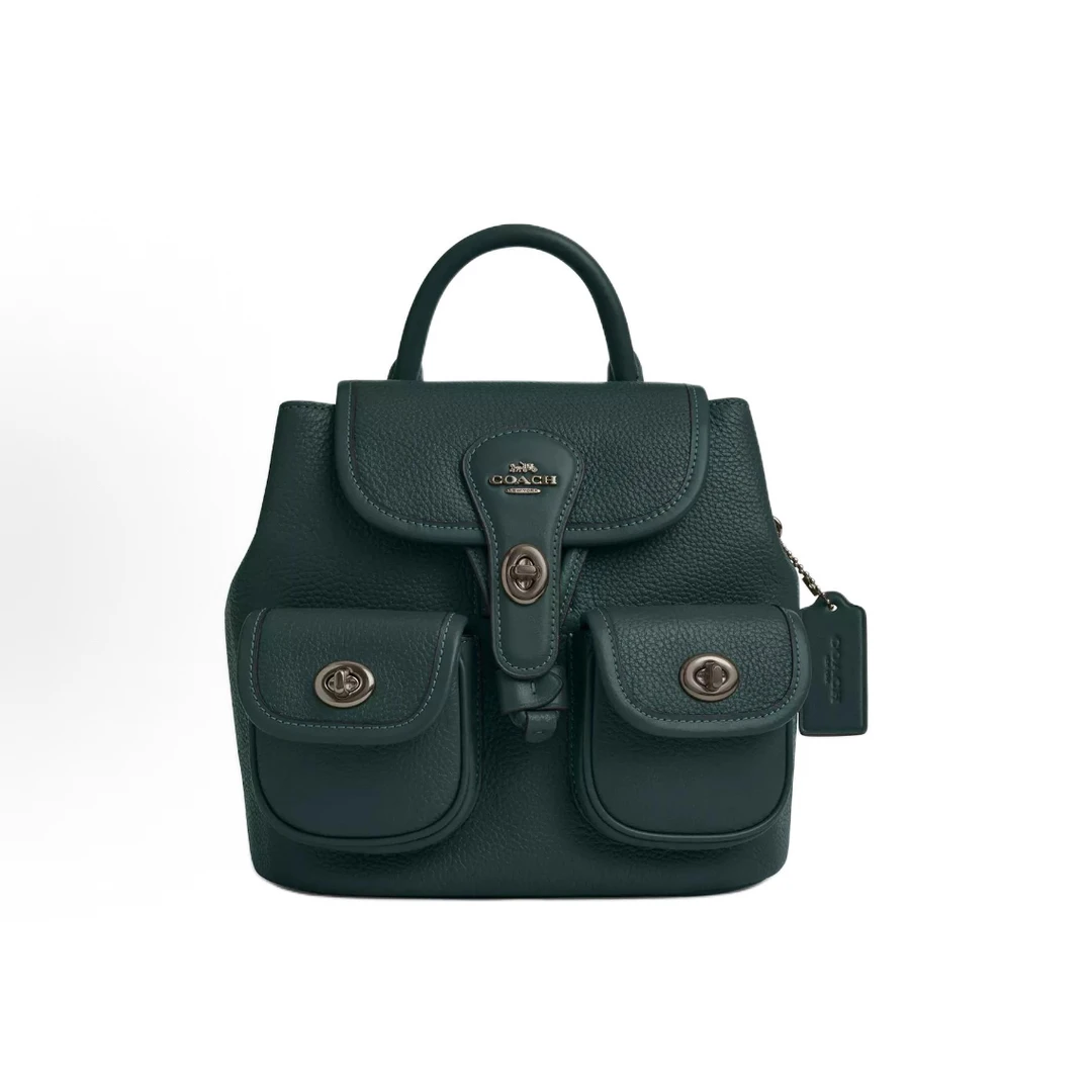 23*21*13/COACH蔻驰新款hadley中号女士双肩包深青色CBH09-QBCEH