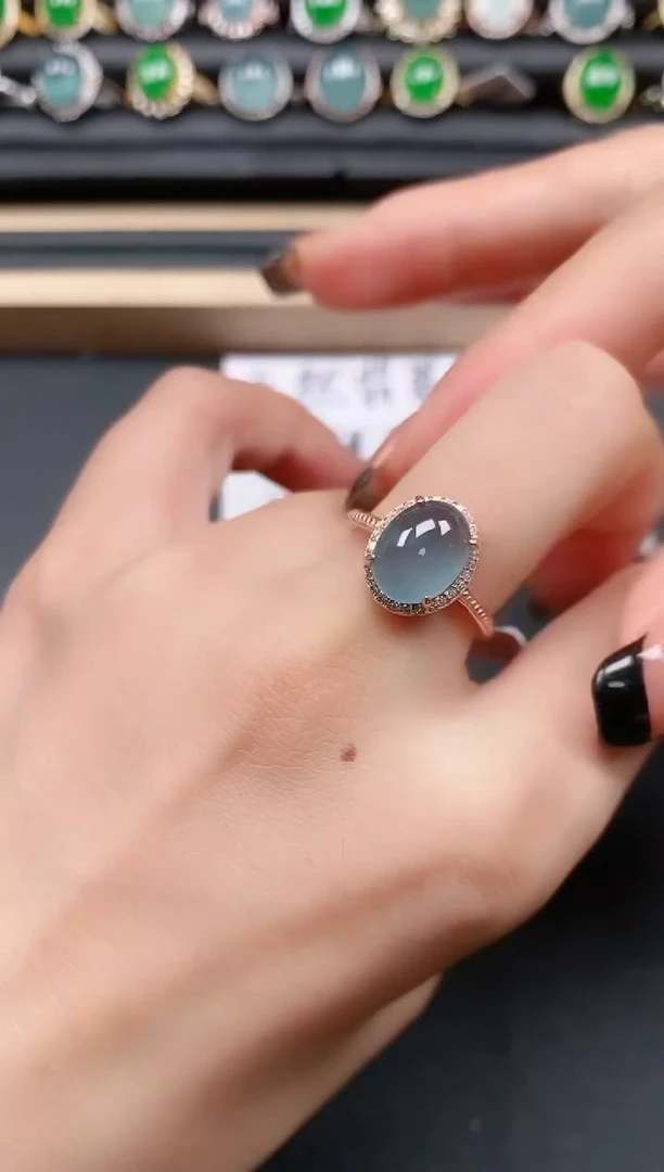 翡翠戒指银S925镶嵌11111