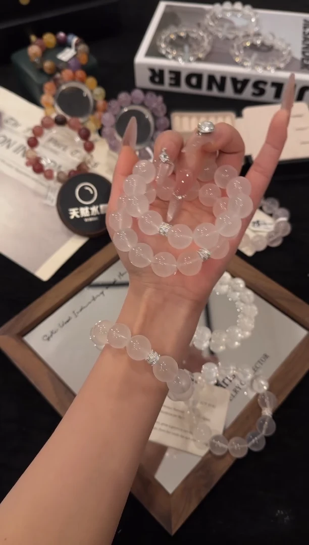 合金手链水晶奶白晶x3596