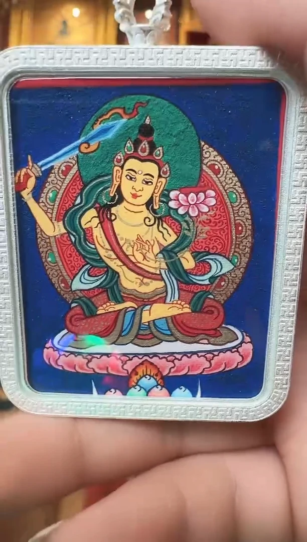 吊坠文老师--热贡纯手绘