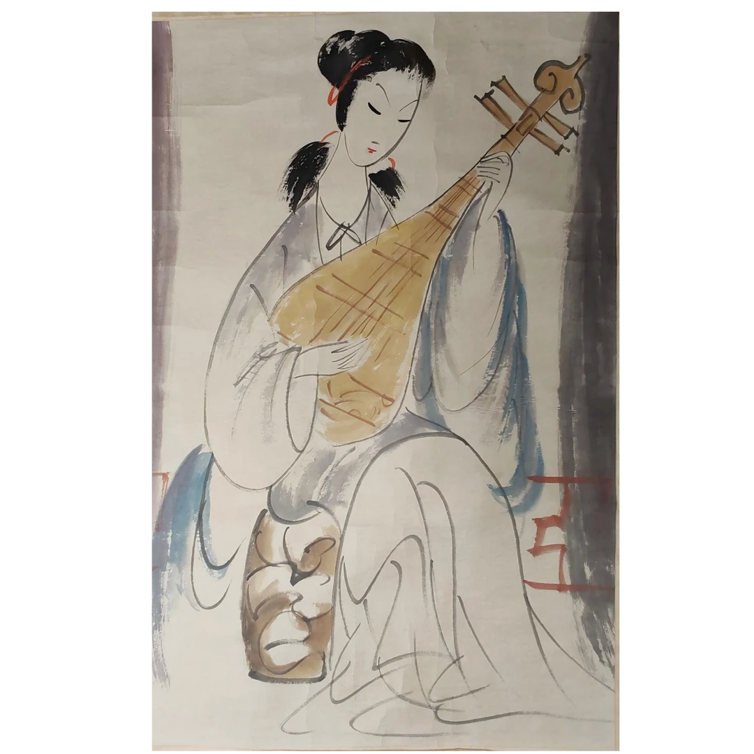 LOT.1266 《人物》126*68cm 纸本设色镜片