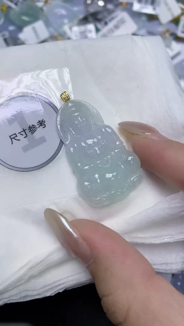 颈饰18K金镶嵌翡翠天然缅甸翡翠A货百元以上9元证书费自理