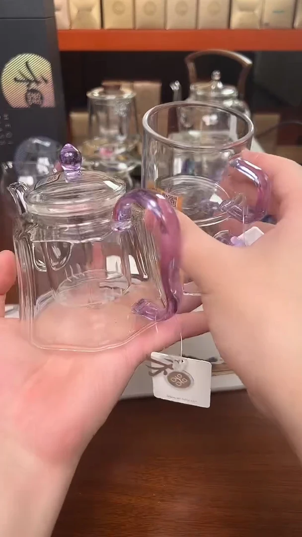 @@禾器晶彩锦瑞壶浅紫色+清禾杯紫2