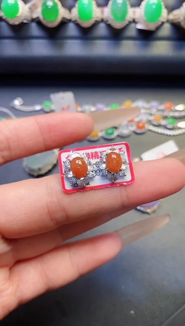 银S925镶嵌戒指翡翠天然