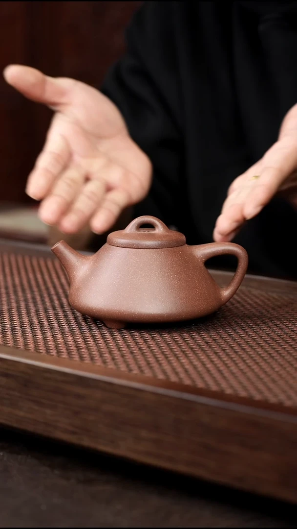茶壶紫砂紫泥 子冶石瓢