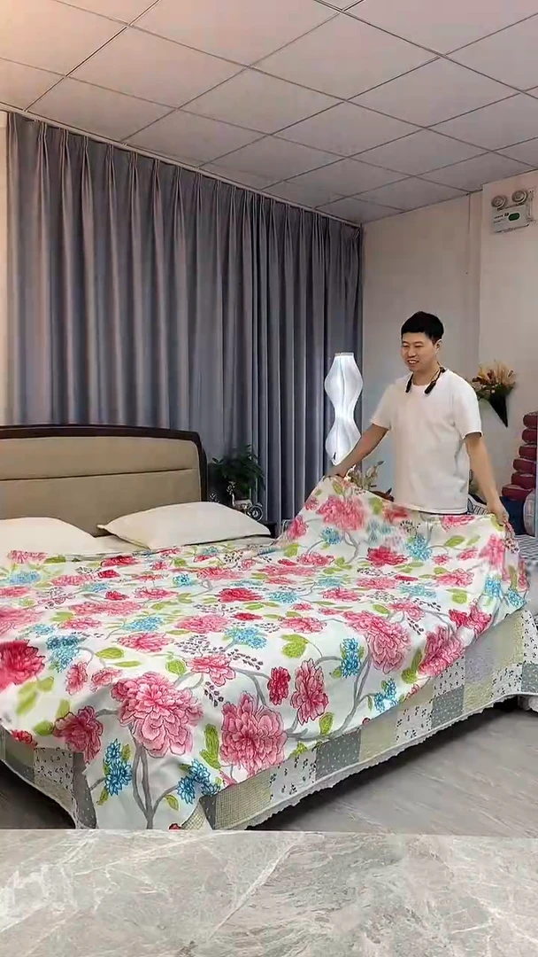 棉斜纹玫瑰花被套