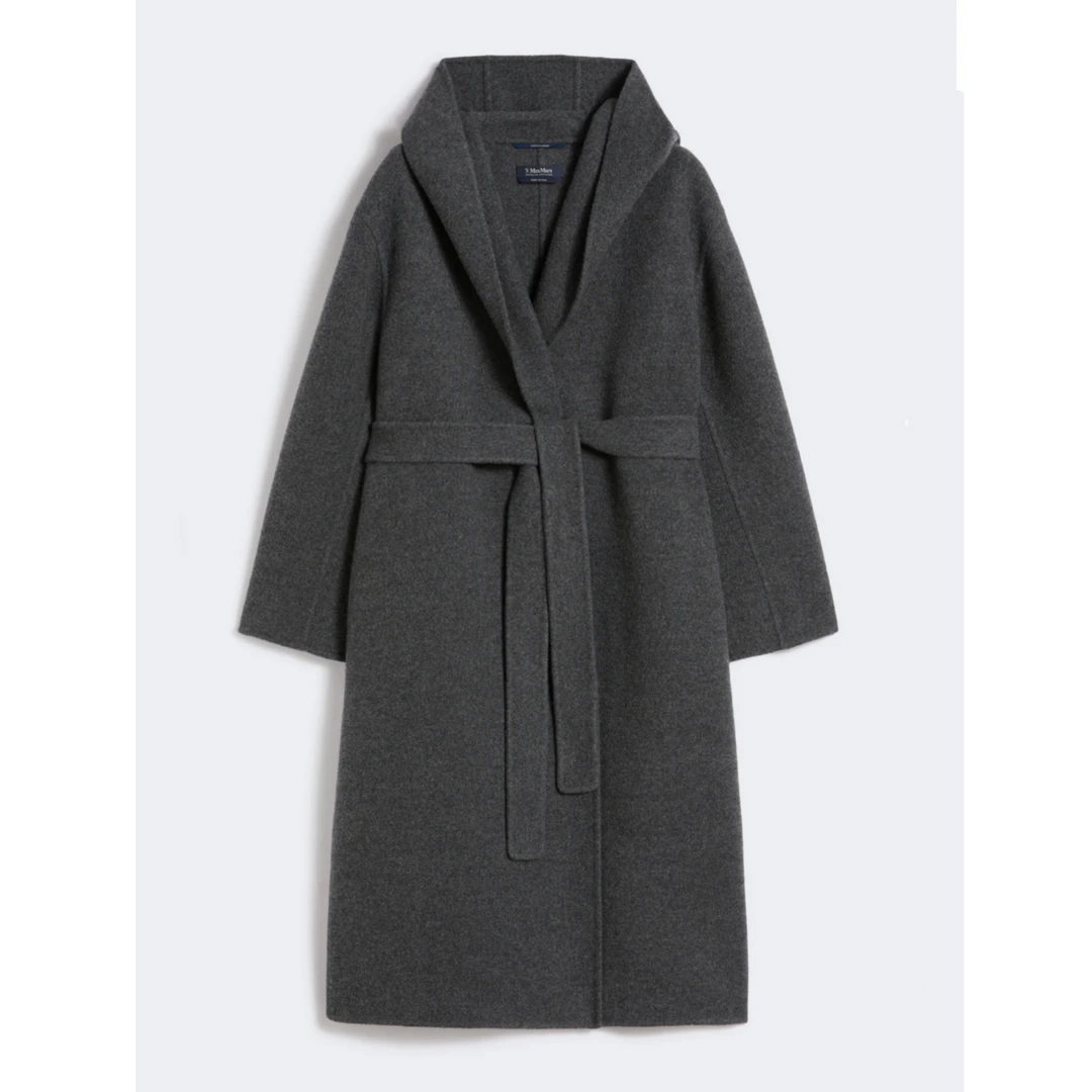 未使用 MaxMara 现货 时尚连帽系带羊毛羊绒大衣 DY0182