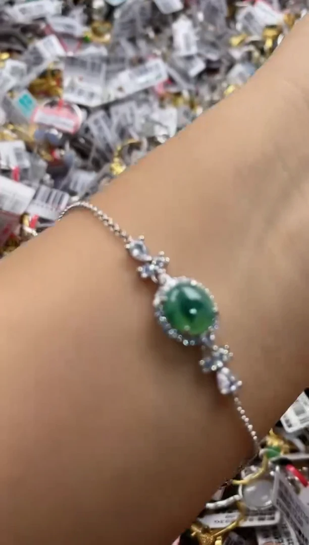 翡翠戒指银S925镶嵌6666    1