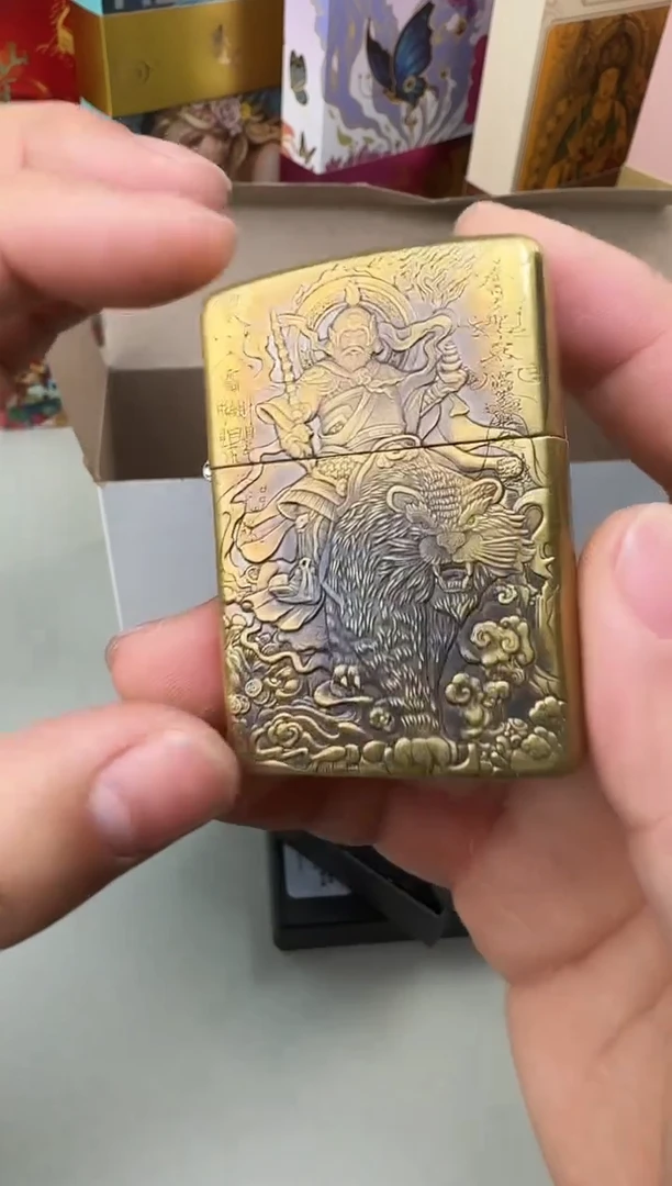 铜赵公明-浮雕填漆盔甲黄铜拉丝