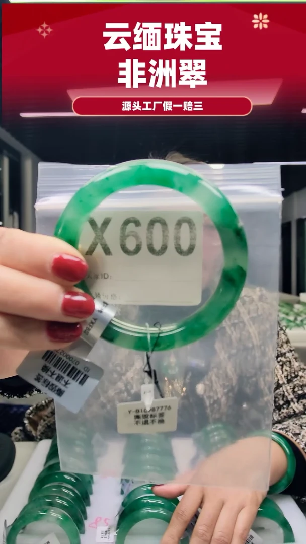 未镶嵌手镯石英质玉（非洲翠）58圈口X600