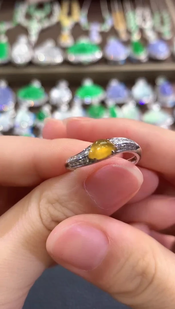 18K金镶嵌戒指翡翠b16多样性一件发货