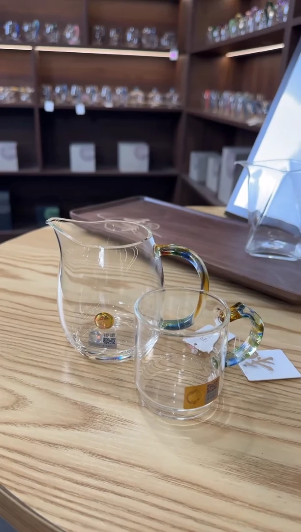 手工艺品琉璃禾器 澄然茶海迷翠色+隆杯